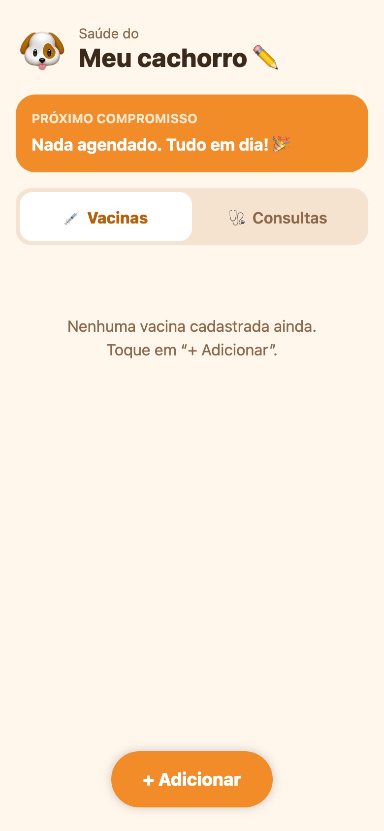 Vacinas e consultas do pet